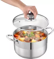 Vevor Nerūdijančio plieno puodas 7,6 l su stiklo dangčiu