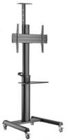 Gembird Monitor stand reinforcement. Aluminum TV floor stand with caster wheels, black