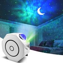 Projektorius Elight OC1 Octagon Lāzera Galaktikas Zvaigžņu Projektors ar Skaņu / Bluetooth Lietotnes Vadība & Tālvadība - Balts