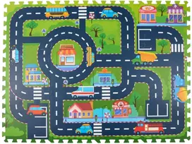 Eddy Toys EVA PUTŲ DĖLIONĖS KILIMĖLIS ŽAIDIMAMS 30X30CM MIESTAS 12 ELEMENTŲ 322414