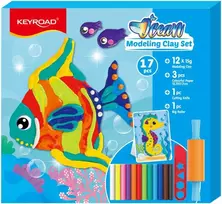 Plastilino rinkinys Keyroad Ocean, 180g + plastikinis peilis + volelis + spalvotas popierius