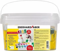Modelinas EberhardFaber, Kids, 2kg, baltos spalvos, + 14 spalvų