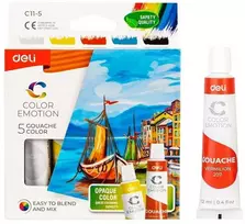 Guašas DELI, 5 spalvų, 12 ml tubelėse