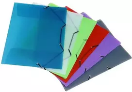 Aplankas dokumentams Viquel Propyglass A3, su gumelėmis, plastikinis, įvairių spalvų