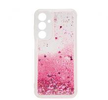 iLike Tył pokrywy Samsung Galaxy A15 Silikoninis dėklas Vanduo Glitter Rožinė ILISAMA15WGP