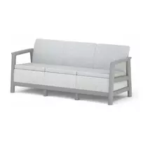 Keter Scandi Linea three-seater garden sofa, light gray/dark steel gray