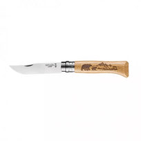 Opinel 8 inox ąžuolinis sulankstomas peilis Animal series - bear