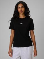 Regularus T-shirt lygus moteriškas - juodas
