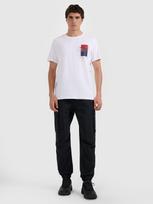Vyriški T-shirt regular marškinėliai su spauda - balti