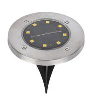 Įsmeigiamas LED lauko šviestuvas, įkraunamas saulės energija, 8 LED, 1xAA 200mAh, ø11,5 cm