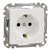 Kištukinis lizdas su įžeminimu ir apsauga nuo vaikų Schneider Electric Sedna Design SDD111022 (baltas)
