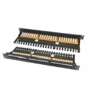 Komutacinė panelė 19" 1U UTP Cat6A LK-5008-Cat6A (24 prievadai, su kabelių laikikliu, horizontalus krosas, 483x44x95 mm)