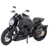 1/12 mastelio Ducati Diavel modelis, lydinio motociklas, lietas modelis, vaikiškas žaislas, dovana vaikams, gimtadienio dovana berniukams, ekspozicinis modelis juoda