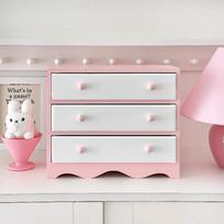 Cute Pink Desktop Drawer Storage Box Cosmetic Makeup Organizer Layers Wood 3 Drawer Organizer Kawaii Home Bedroom Table Decor balta