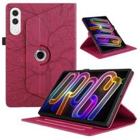 For Lenovo Yoga Tab 11.1 Case Tb710fu 360 Rotating Embossed Flip Stand Tablet Cover for Funda Lenovo Yoga Tab Case 11.1 Inch For Yoga Tab 11.1 raudona