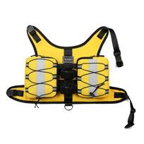 Tactical Dog Harness with Self Carry Backpack Reflective Adjustable Heavy Duty Harness for Medium Dogs outdoor Walking Training (Yellow,S)