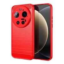 For Xiaomi 17 Ultra Case Xiaomi 17 Ultra 5G Cover Bumper Shockproof Brushed TPU Anti-Slip Silicone Phone Cover Xiaomi 17 Ultra For Xiaomi 17 Ultra raudona