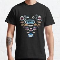 0530 Shark Faces All Types Of Shark Short Sleeve t shirt Vintage Graphic Tee 100 cotton printed clothes All size Tops S6XL S