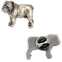 Buldog Angielski, Bulldog I  - Posrebrzana Broszka Z Psem, Elegancki Pin, Ozdoba Klapy Marynarki Marki Art-Dog