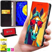 Etui Typu Portfel Do Xiaomi 15T - Pokrowiec Bluemoon Nadruk + Szkło 9H