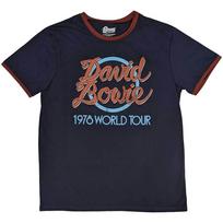 David Bowie Unisex Ringer T-Shirt: 1978 World Tour (X-Large) 2XL