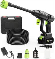 48V 1500 PSI belaidis aukšto slėgio ploviklis su 3,0Ah baterija ir įkrovikliu, 6-in-1 galios valytuvas namams ir automobiliui 1 Battery 48HV black