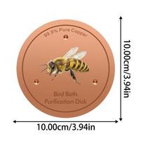 Bird Bath Purification Disk Bee Pattern Fountain Filtration Metal Bird Bath Purification Disk For Outdoor Garden Deck Patio Bowl geltona