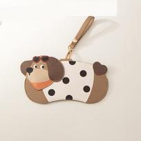 Portable Pu Leather Glasses Bag Dog Cat Hanging Glasses Storage Bag Glasses Clip With Lanyard Sunglasses Eyeglass Bag Outdoor