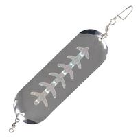 Fishing Flashers Fishing Diver Plate Rotating Fishing Dodger Flasher 4.7 Inch Metal Trolling Lure for Freshwater Seawater 1PCS gray