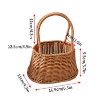 Woven Picnic Basket Multipurpose Wicker Basket Totes Storage Basket with Handle Rustic Life Shopping Organizer Picnic Basket as picture show