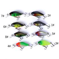 HENGJIA 1vnt Mini Crankbait plastikinis lydekos voblerio žvejybos reikmenys 10pc colour H gray
