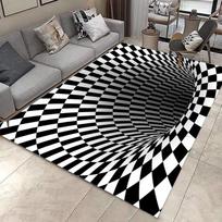 3D Vortex Abstract Print Area Rugs Non Slip Flannel Carpets for Home Living Room Bedroom Kitchen Machine Washable Floor Mat 40X60cm-16x24in