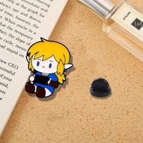 Anime Cartoon Seven Dragons Elf Warrior Brooch Cute Sweet Literary Fresh Metal Dripping Oil Spike Pin Buckle Badge beige