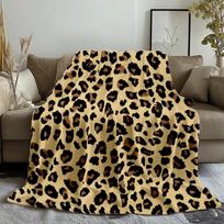 Super minkšta koralinė vilnos pledinė antklodė su leopardo rašto languotu raštu sofai, lovai, namų tekstilei, jaukus šiltas užtiesalas 40x50in black