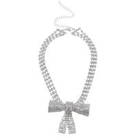 1Pc Fashion Rhinestone Bow Pendant Choker Necklace for Women Wedding Accessories Punk Gothic Crystal Collar Chokers Jewelry Gift
