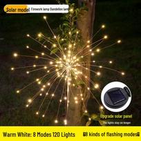 Outdoor Solar LED Dandelion Fireworks Garden Lights šilta balta spalva
