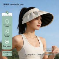 Women's Sun Visor Hat pilkšvai balta