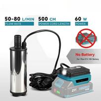 60W 50-80L/min Electric Water Pump Cordless Submersible Drainage Pump High Pressure Wastewater Treatment Tool