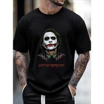 Joker Men's Short-Sleeve T-Shirt, Quirky Geometric Print, Versatile Men's Crew Neck T-shirt, Suitable for Casual Attire and Outdoor Activities S