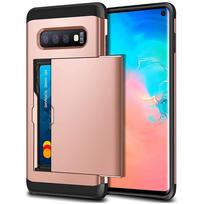 S10 dėklas For Samsung Galaxy S10 Plus/S10e Apsauginis su kortelių laikikliu ir ID angomis S 10 + S10 E Dangtelis Coque Funda Bamperis Capa Galaxy S10E blue
