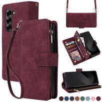 Flip Leather Case For For Samsung Galaxy Z Fold 6 5 4 3 Fold6 Fold5 Fold4 Fold3 Crossbody Wallet Case Phone Cover Lanyard Cards Bag Galaxy Z Fold 6