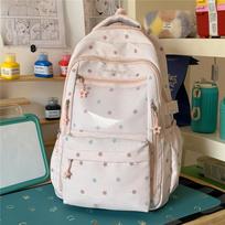 Junior High School Schoolbag Female Star Printed Large Capacity Backpack rožinė