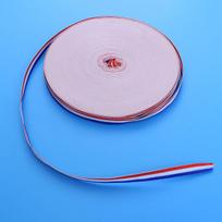 1CM 50M Bulk Ribbon Roll Polyester Stripes Ribbon Party Favors Decoration for Costume Bag Gifts Wedding ( Red White and Blue )