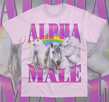 Alpha Male T-Shirt Unicorn Funny Meme Joke Prank Gift Fathers Day Unisex Shirt M