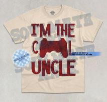 I'm The Cool Uncle T-Shirt Funny Gamer Gaming Uncle Gift Unisex Graphic Shirt L