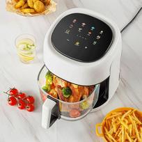 4.5L Glass Visible Style Smart Air Fryer Easy to Clean Household Multi functional All in one Electric Fryer 【1】 Standard version balta