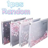 1/2pcs  Random A4 Zipper File Bag – Transparent Pink Cherry Blossom, for Letters, Office, Home, Travel