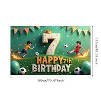 Laimingos 7-osios Gimimo Dienos Vėliava Futbolo Sporto Tema Futbolo Renginio Gimtadienio Šventės Dekoracija Fonas Fotografijos Fono Rekvizitai