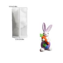 Easter Carrot-Hugging Rabbit Aromatherapy Candle Silicone Mold DIY Bunny Gypsum Epoxy Resin Mold Candle Soap Making Home Decor