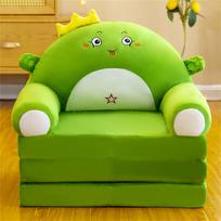 Vaikams skirtas pliušinis dinozauras, sofa-kėdė su karūna, sulankstoma, minkšta ir patogi mažyliams, žaidimų kambario baldai, žalia One Size green